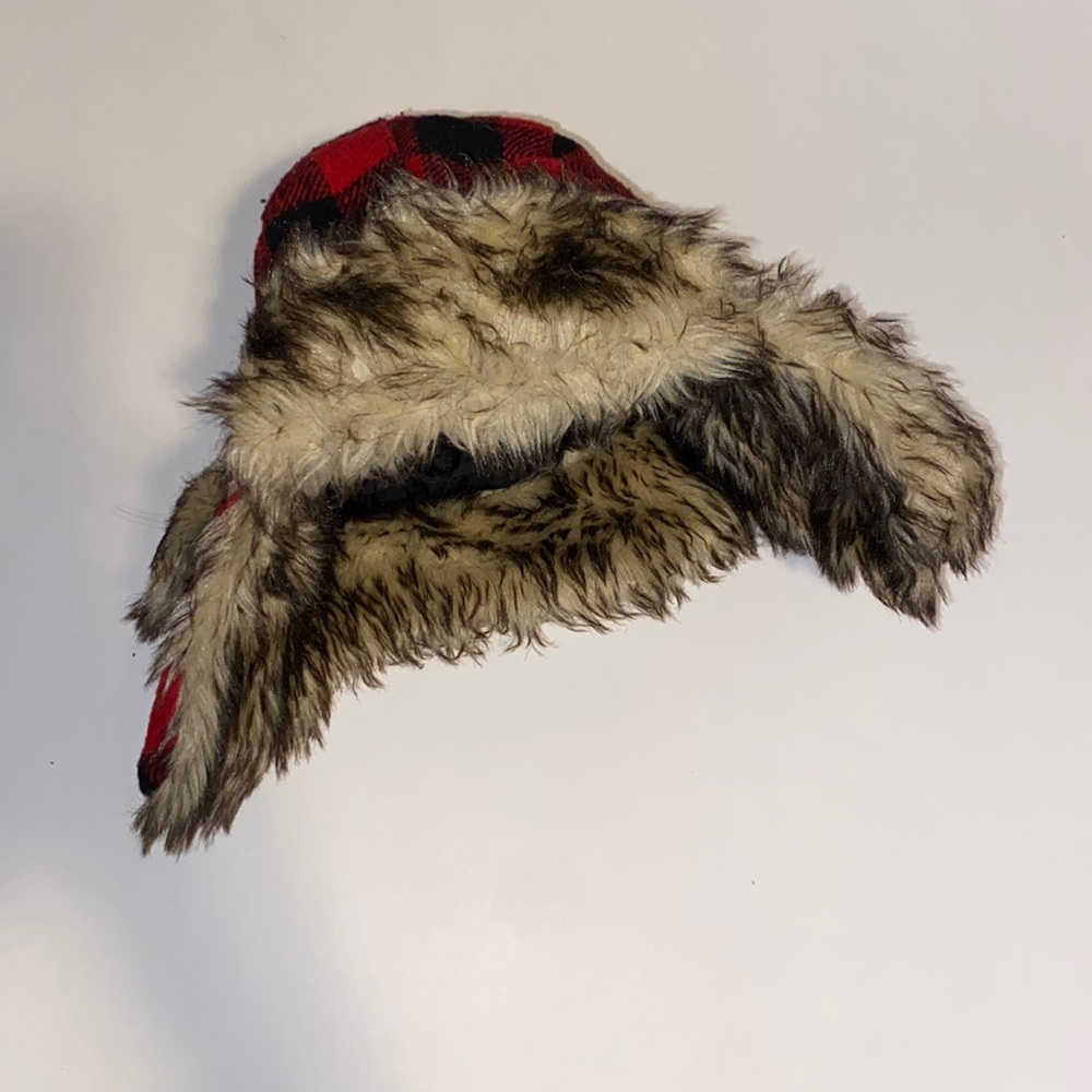 💸3/$30- Joe Fresh Toddlers Plaid and Fur winter hat